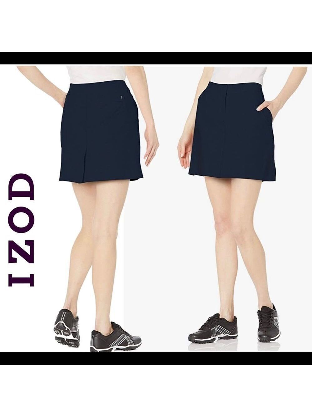 Izod Womens Golf Swing Flex Skort with Pockets navy blue Sz 6
